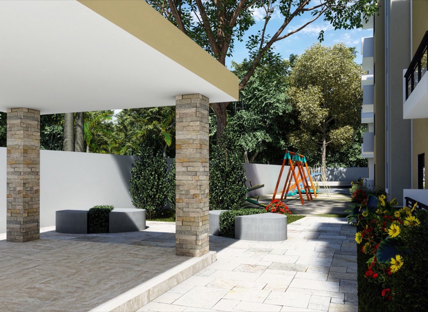 Gazebo y área de niños de Via Residences